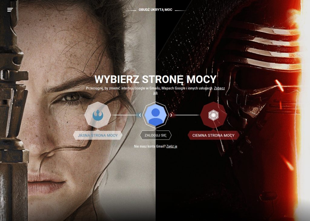 Wybierz stronę Mocy w Google